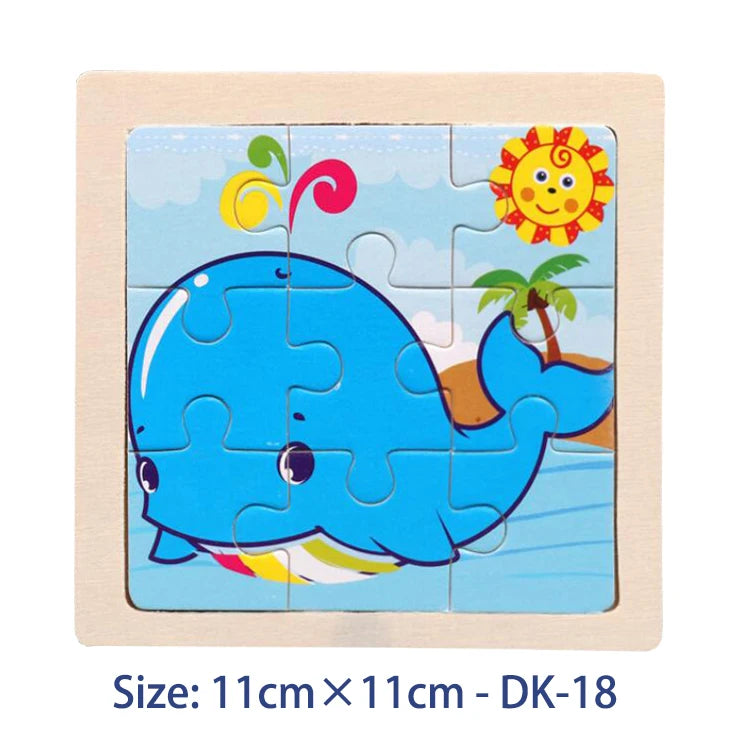 Colorful Animal Jigsaw Puzzle – Montessori-Inspired Wooden Toy for Toddlers (Ages 2–5)