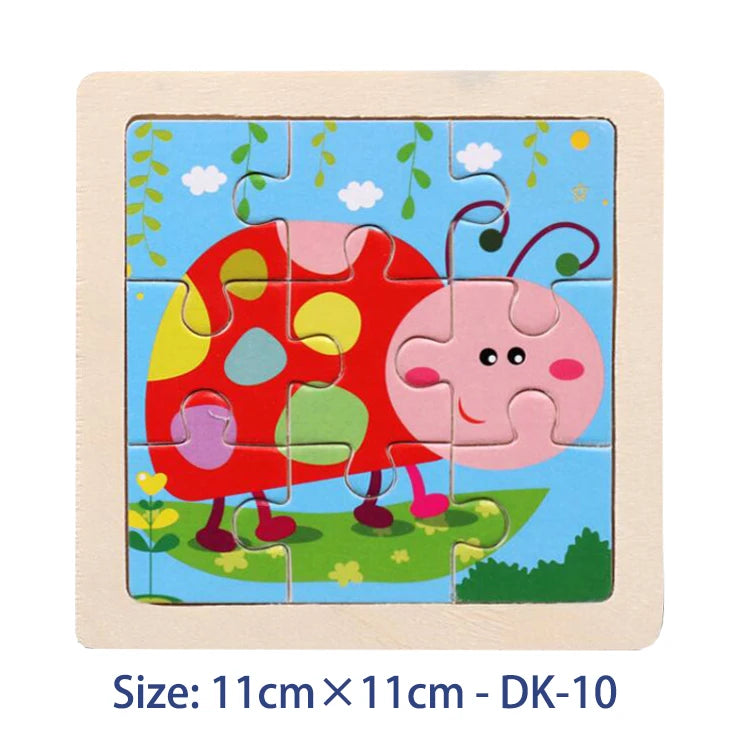 Colorful Animal Jigsaw Puzzle – Montessori-Inspired Wooden Toy for Toddlers (Ages 2–5)