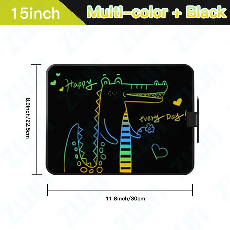 LCD Writing & Drawing Tablet – Colorful Screen for Kids’ Doodles, Notes & Learning (12/15/20 Inch)