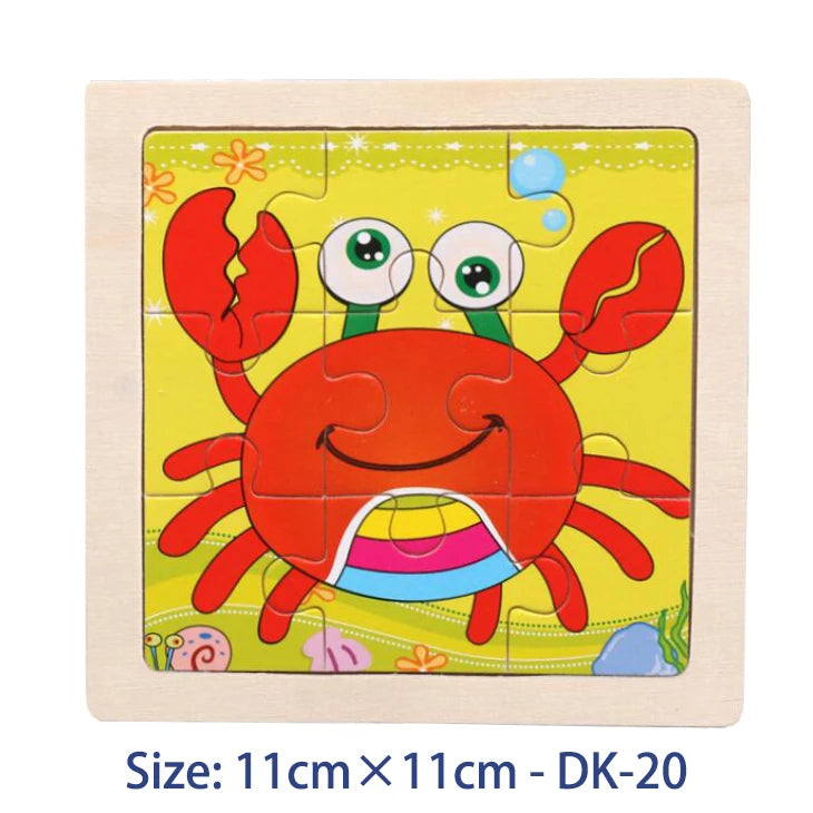 Colorful Animal Jigsaw Puzzle – Montessori-Inspired Wooden Toy for Toddlers (Ages 2–5)