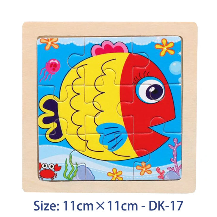Colorful Animal Jigsaw Puzzle – Montessori-Inspired Wooden Toy for Toddlers (Ages 2–5)