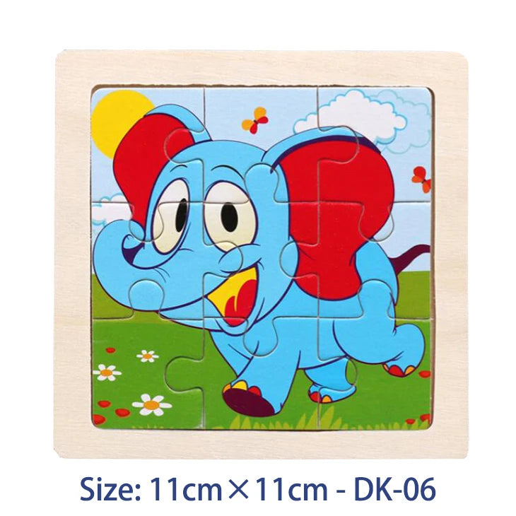 Colorful Animal Jigsaw Puzzle – Montessori-Inspired Wooden Toy for Toddlers (Ages 2–5)