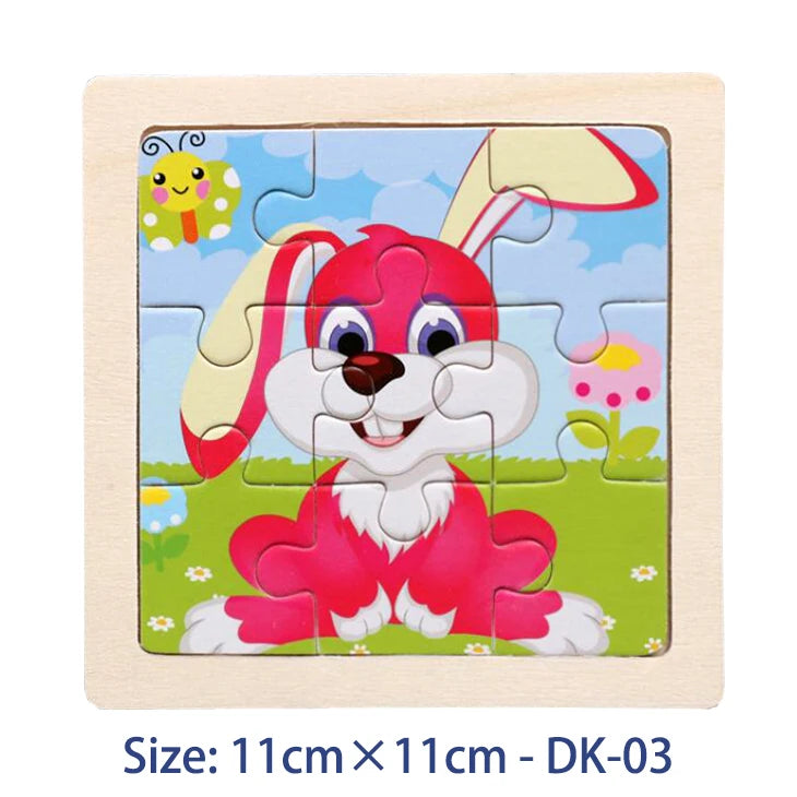 Colorful Animal Jigsaw Puzzle – Montessori-Inspired Wooden Toy for Toddlers (Ages 2–5)