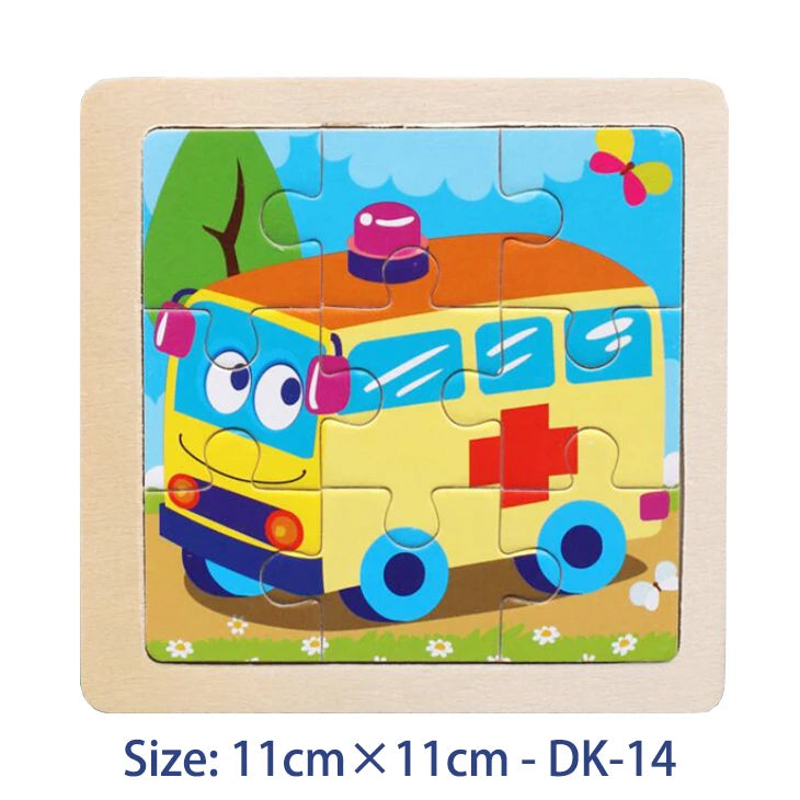 Colorful Animal Jigsaw Puzzle – Montessori-Inspired Wooden Toy for Toddlers (Ages 2–5)