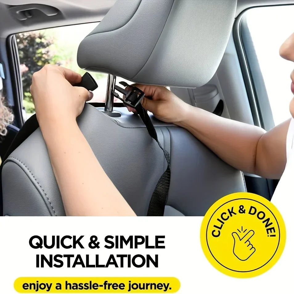 Kick Mat Car Seat Protector with 3 Storage Pockets (Waterproof & Universal Fit)