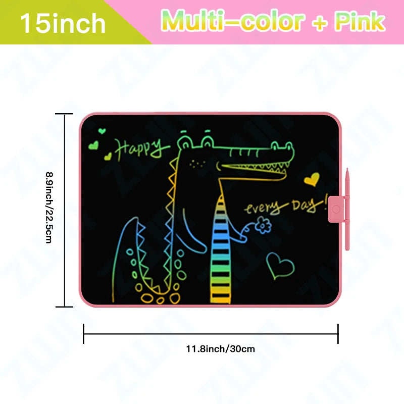 LCD Writing & Drawing Tablet – Colorful Screen for Kids’ Doodles, Notes & Learning (12/15/20 Inch)