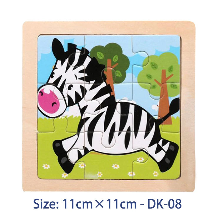 Colorful Animal Jigsaw Puzzle – Montessori-Inspired Wooden Toy for Toddlers (Ages 2–5)