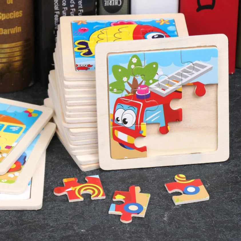 Colorful Animal Jigsaw Puzzle – Montessori-Inspired Wooden Toy for Toddlers (Ages 2–5)