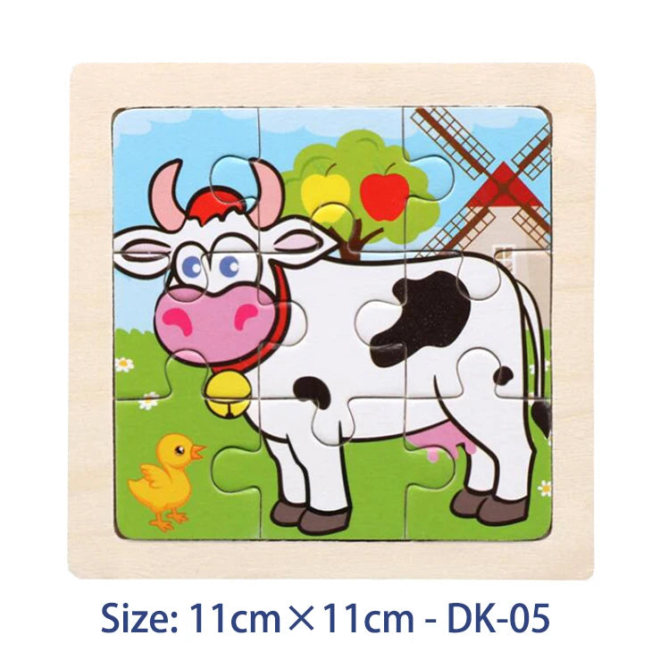Colorful Animal Jigsaw Puzzle – Montessori-Inspired Wooden Toy for Toddlers (Ages 2–5)