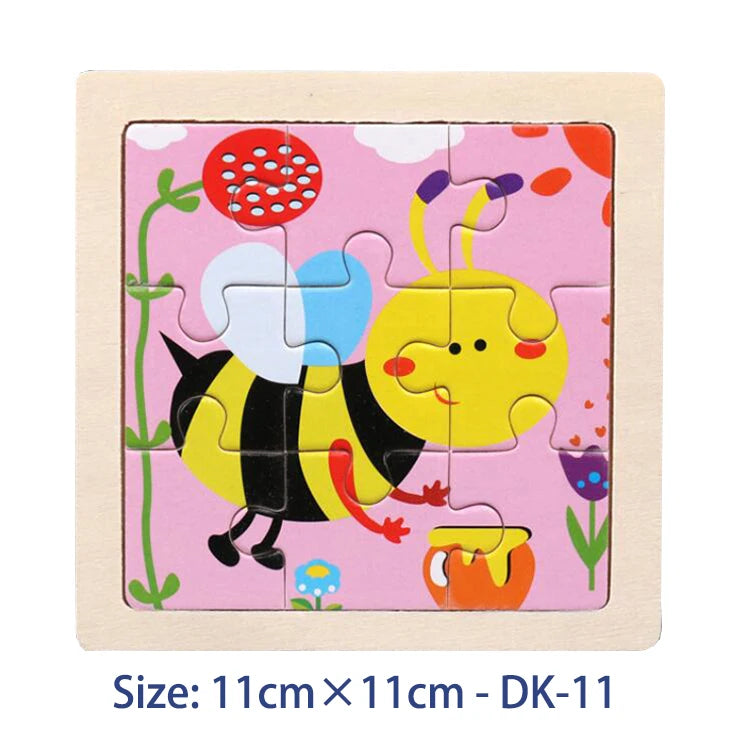 Colorful Animal Jigsaw Puzzle – Montessori-Inspired Wooden Toy for Toddlers (Ages 2–5)