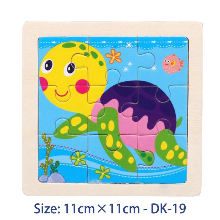 Colorful Animal Jigsaw Puzzle – Montessori-Inspired Wooden Toy for Toddlers (Ages 2–5)