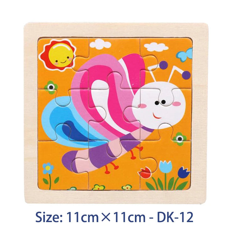 Colorful Animal Jigsaw Puzzle – Montessori-Inspired Wooden Toy for Toddlers (Ages 2–5)