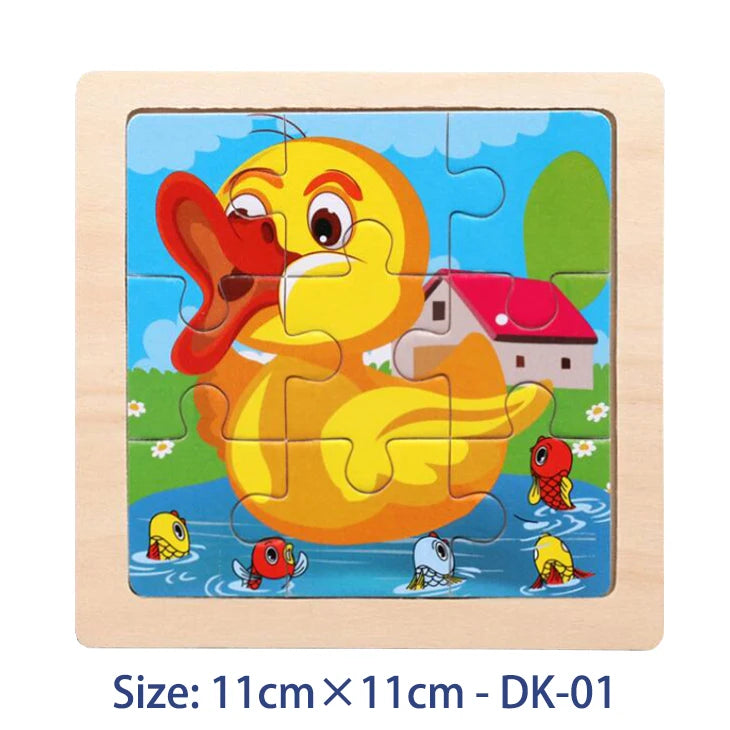 Colorful Animal Jigsaw Puzzle – Montessori-Inspired Wooden Toy for Toddlers (Ages 2–5)