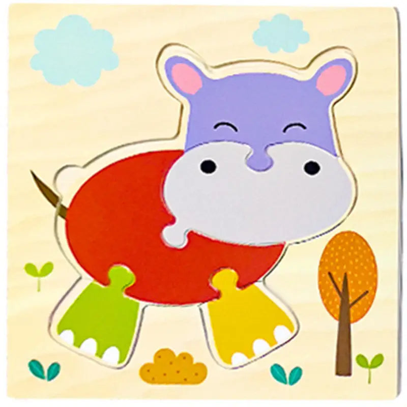 Montessori-Inspired Wooden Animal Puzzle – Early Learning Toy for Toddlers (Ages 1–5)