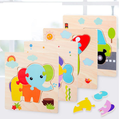 Montessori-Inspired Wooden Animal Puzzle – Early Learning Toy for Toddlers (Ages 1–5)