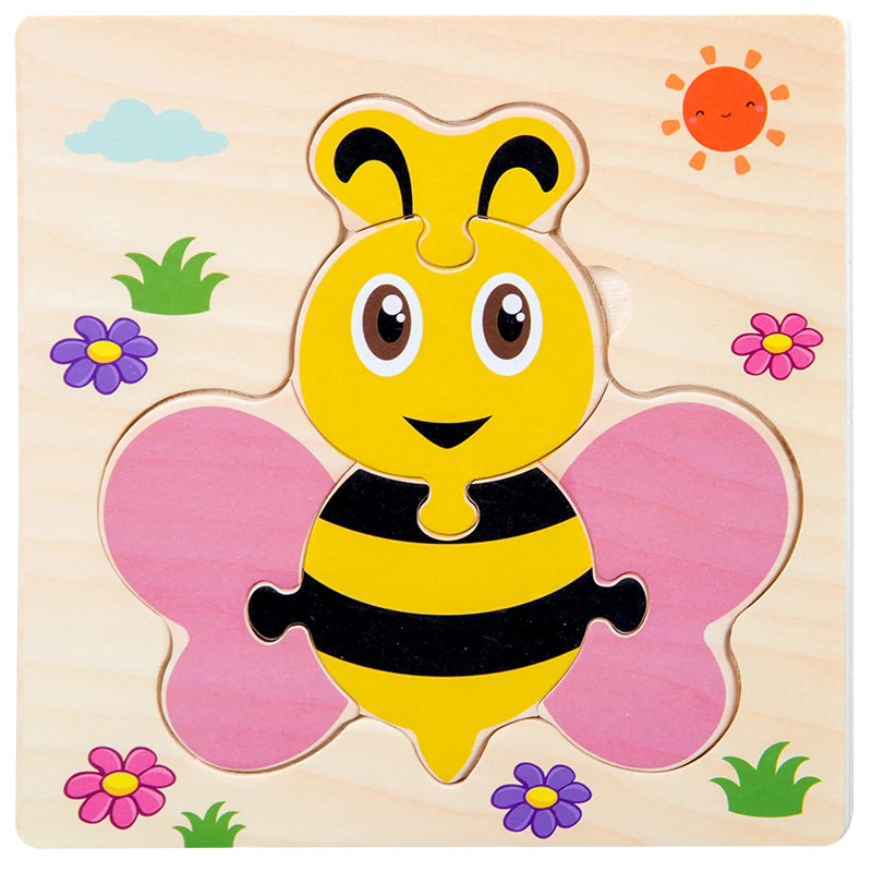 Montessori-Inspired Wooden Animal Puzzle – Early Learning Toy for Toddlers (Ages 1–5)