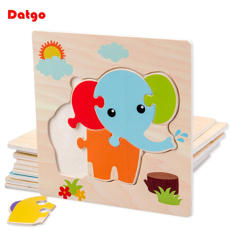 Montessori-Inspired Wooden Animal Puzzle – Early Learning Toy for Toddlers (Ages 1–5)