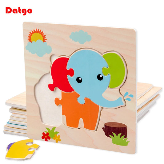 Montessori-Inspired Wooden Animal Puzzle – Early Learning Toy for Toddlers (Ages 1–5)