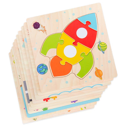 Montessori-Inspired Wooden Animal Puzzle – Early Learning Toy for Toddlers (Ages 1–5)