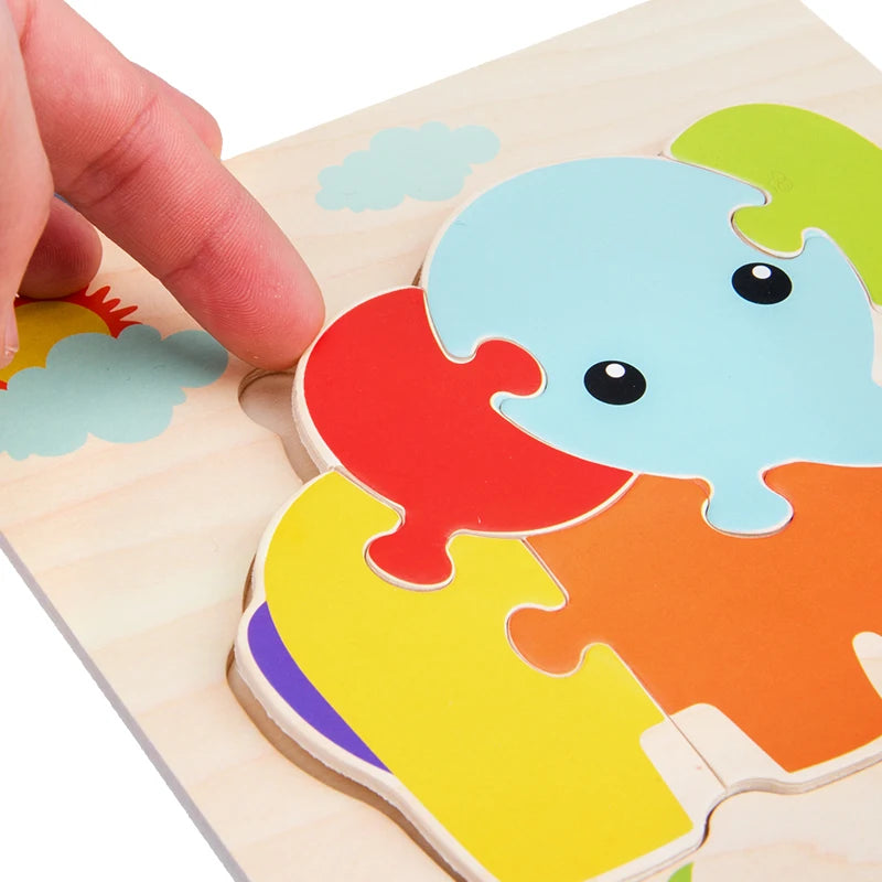 Montessori-Inspired Wooden Animal Puzzle – Early Learning Toy for Toddlers (Ages 1–5)