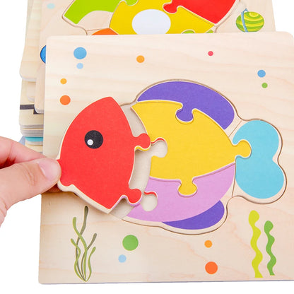 Montessori-Inspired Wooden Animal Puzzle – Early Learning Toy for Toddlers (Ages 1–5)