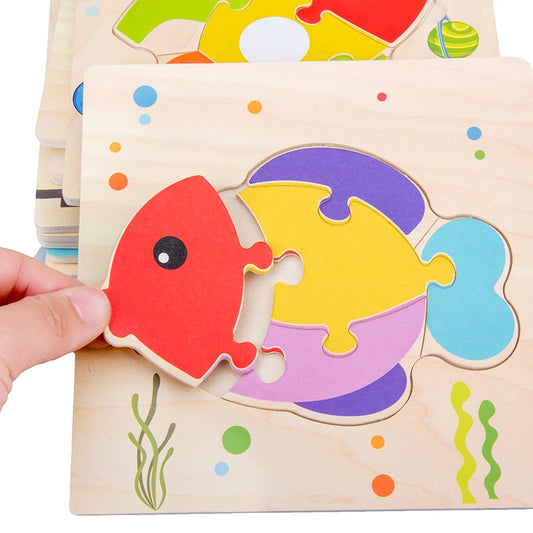 Montessori-Inspired Wooden Animal Puzzle – Early Learning Toy for Toddlers (Ages 1–5)