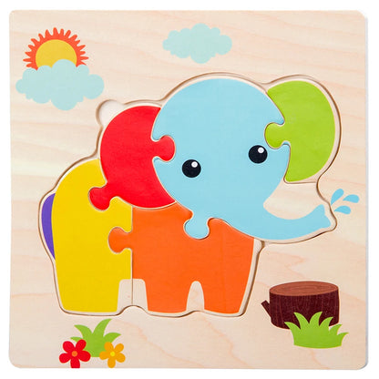 Montessori-Inspired Wooden Animal Puzzle – Early Learning Toy for Toddlers (Ages 1–5)