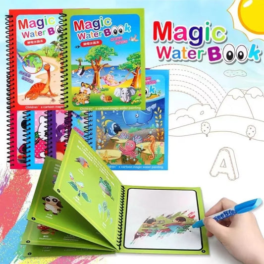 Reusable Water Drawing Book – Mess-Free Magic Painting Pad for Toddlers (Includes Water Pen)