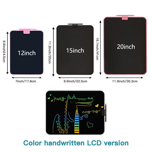 LCD Writing & Drawing Tablet – Colorful Screen for Kids’ Doodles, Notes & Learning (12/15/20 Inch)