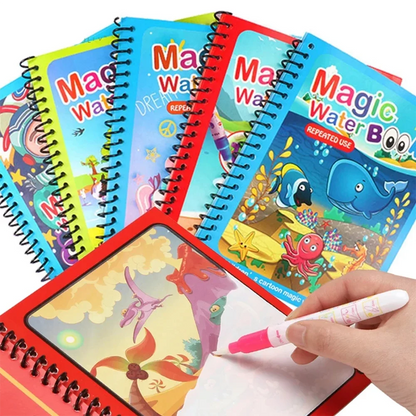 Reusable Water Drawing Book – Mess-Free Magic Painting Pad for Toddlers (Includes Water Pen)