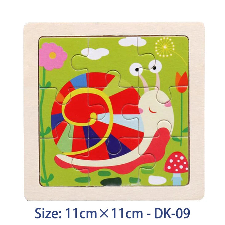 Colorful Animal Jigsaw Puzzle – Montessori-Inspired Wooden Toy for Toddlers (Ages 2–5)
