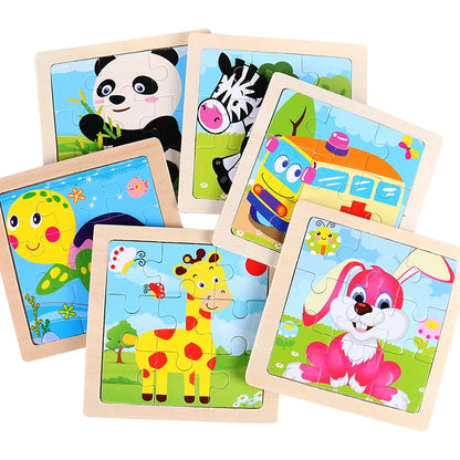 Colorful Animal Jigsaw Puzzle – Montessori-Inspired Wooden Toy for Toddlers (Ages 2–5)