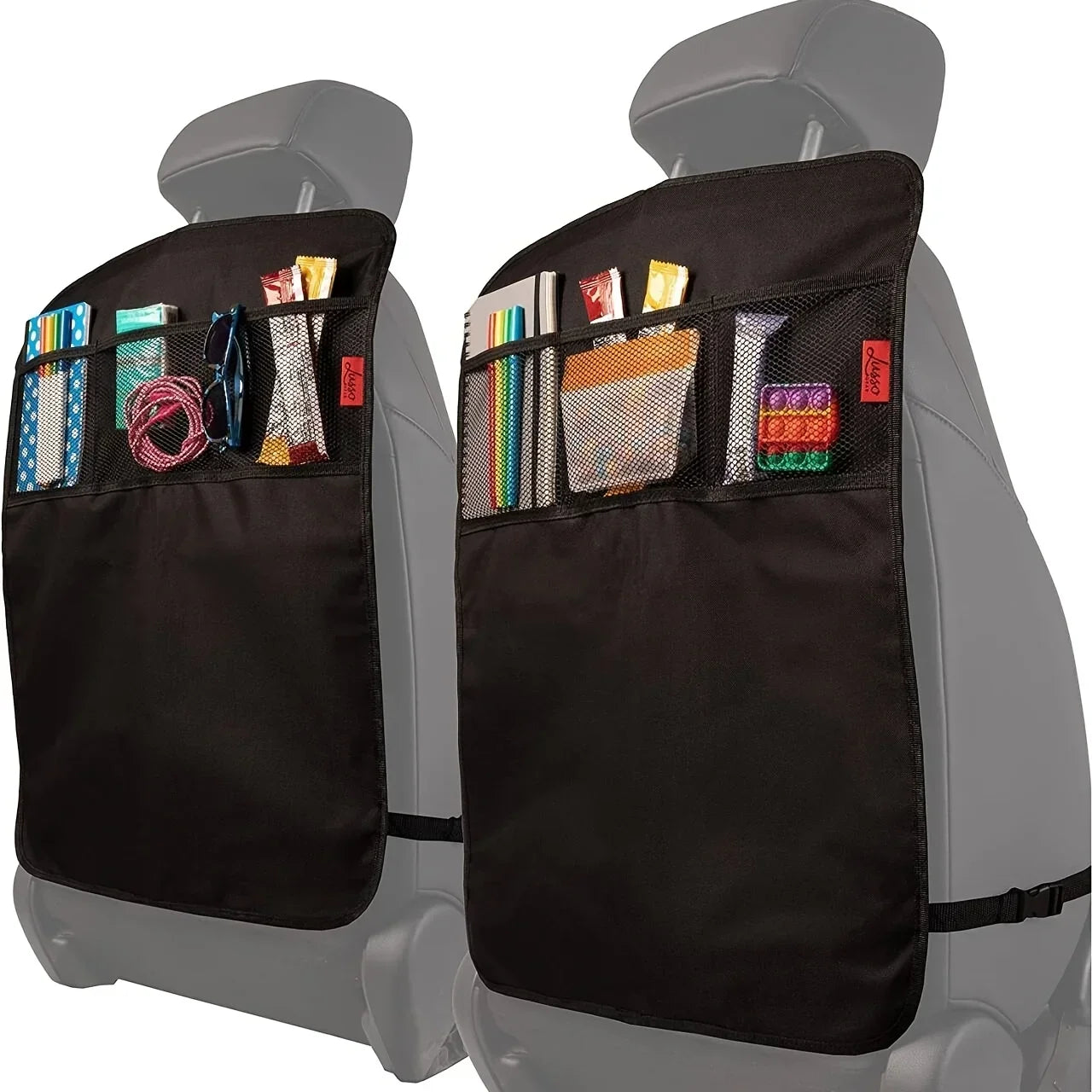 Kick Mat Car Seat Protector with 3 Storage Pockets (Waterproof & Universal Fit)
