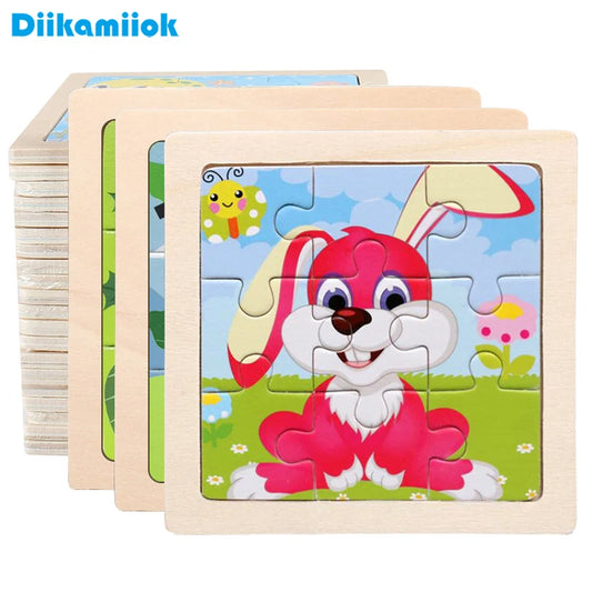 Colorful Animal Jigsaw Puzzle – Montessori-Inspired Wooden Toy for Toddlers (Ages 2–5)
