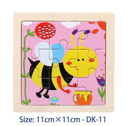 Colorful Animal Jigsaw Puzzle – Montessori-Inspired Wooden Toy for Toddlers (Ages 2–5)
