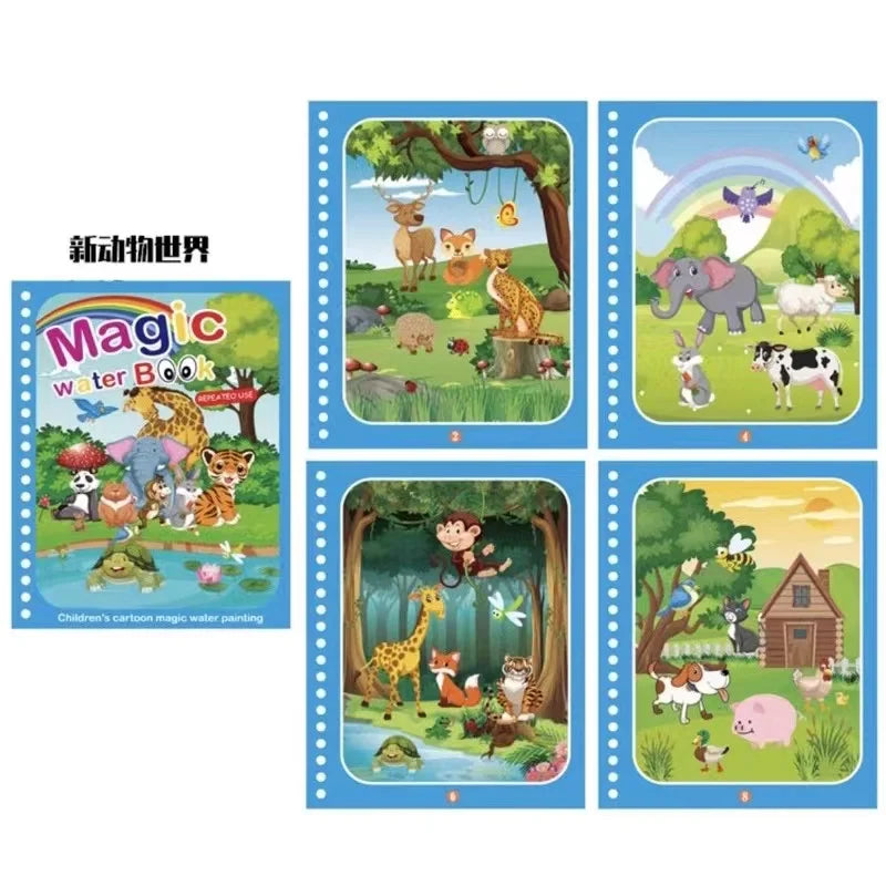 Reusable Water Drawing Book – Mess-Free Magic Painting Pad for Toddlers (Includes Water Pen)
