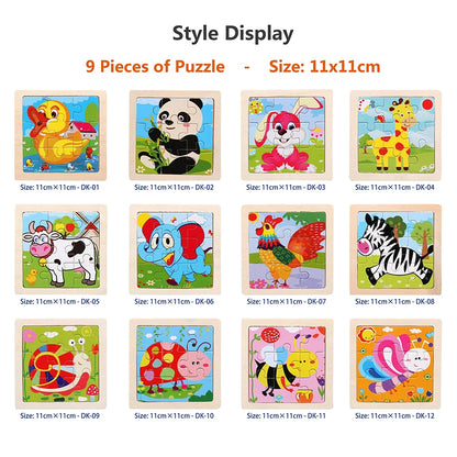 Colorful Animal Jigsaw Puzzle – Montessori-Inspired Wooden Toy for Toddlers (Ages 2–5)