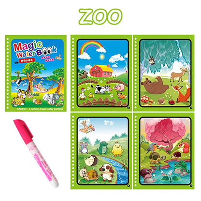 Reusable Water Drawing Book – Mess-Free Magic Painting Pad for Toddlers (Includes Water Pen)